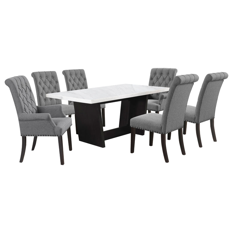 Sherry Rectangular Marble Top Dining Table set