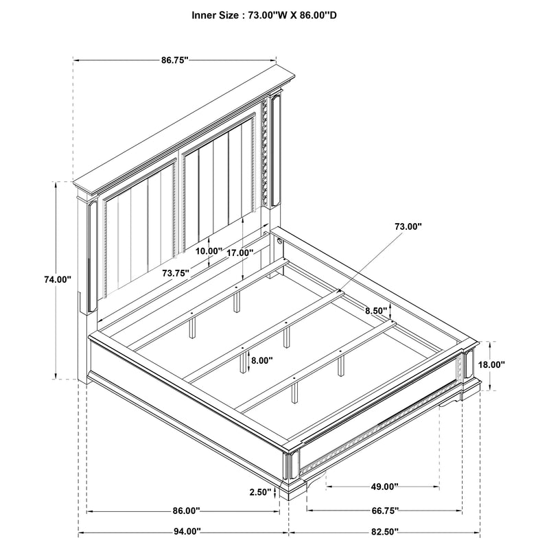 McKinney Panel Bed with LED Lighting
