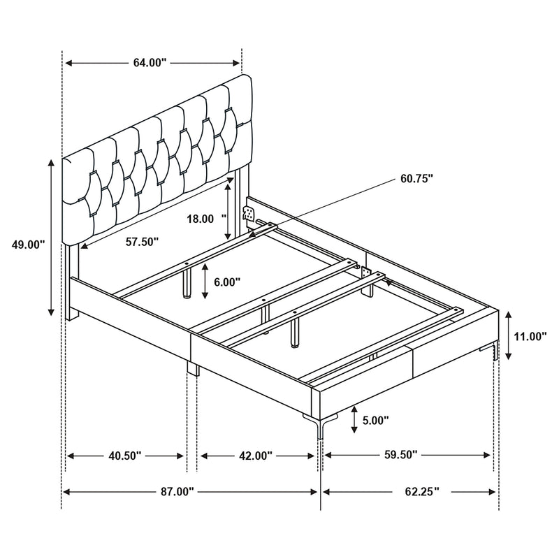 Kendall Panel Bed E.King, & Queen Black & White