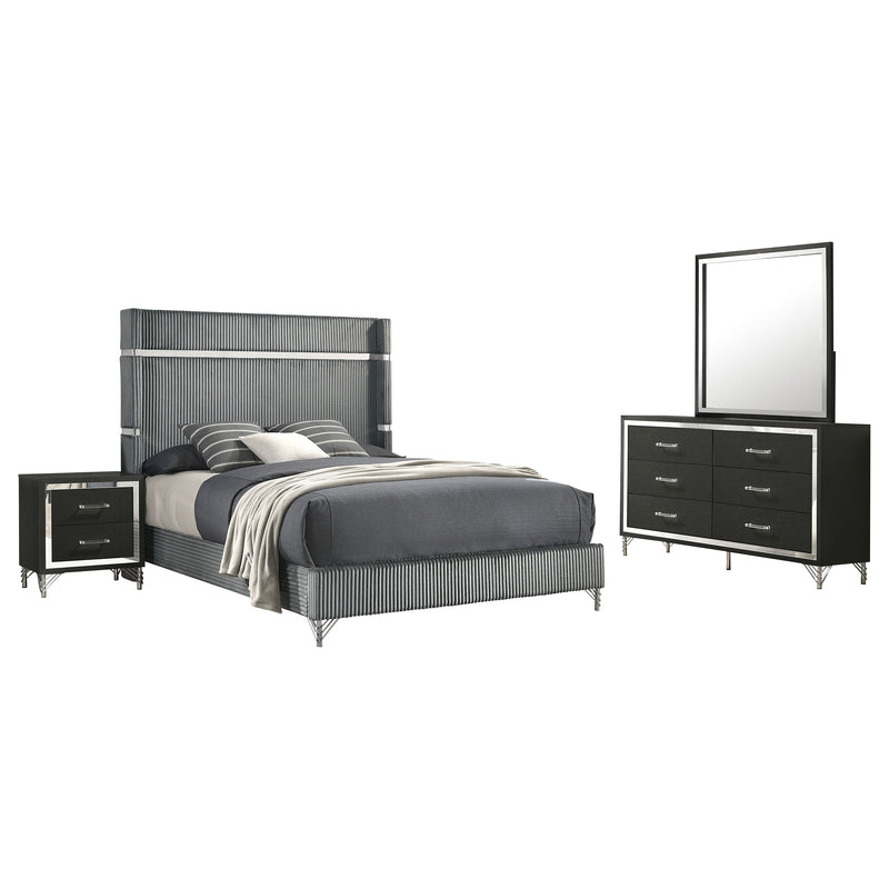 Lucia 4 & 5 Piece Bedroom Set King & Queen Beige & Grey