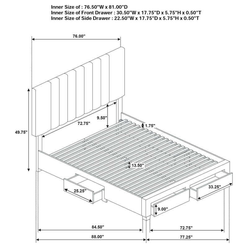 Wheatland Panel Platform Storage Bed