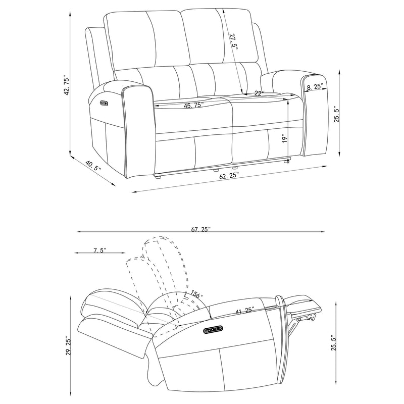Brickston Triple Power Reclining Loveseat