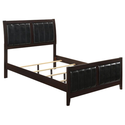 Carlton California King, E.King, & Queen Upholstered Bed Cappuccino and Black image