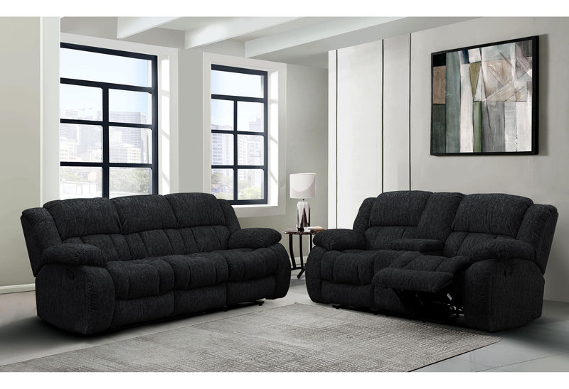 U250 EBONY RECLINING SOFA/CONSOLE RECLINING LOVESEAT