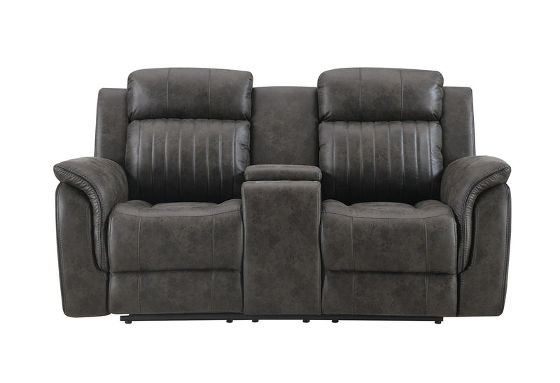 U8517 GREY CONSOLE RECLINING LOVESEAT