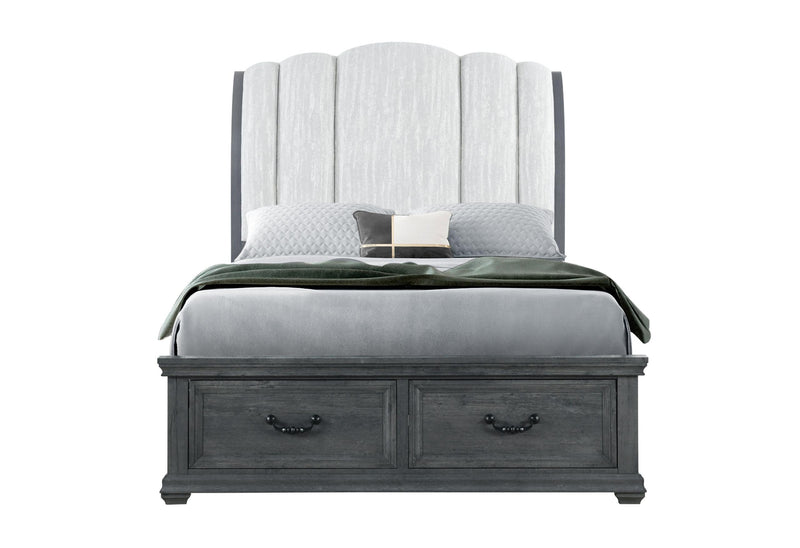 ROWAN GREY STORGAE QUEEN BED