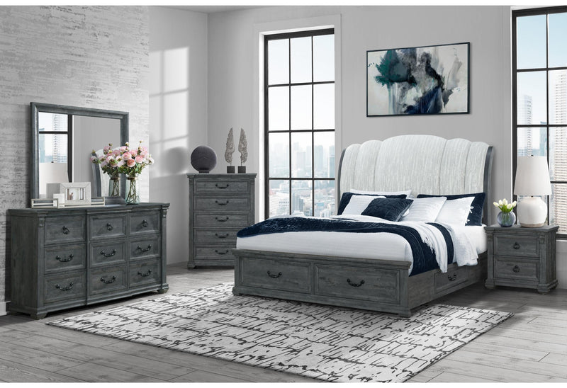 ROWAN GREY STORAGE KING BED GROUP