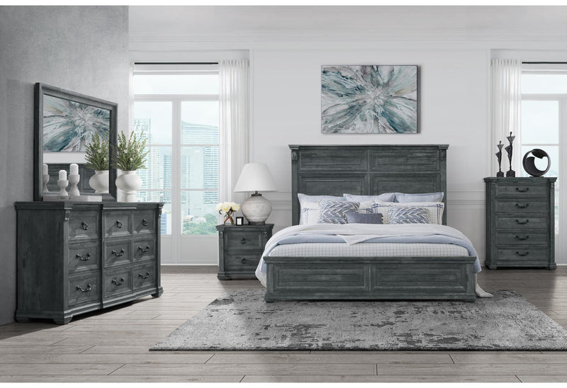 TATUM GREY QUEEN BED GROUP WITHOUT STORAGE