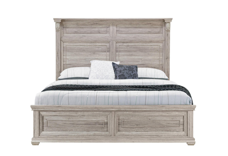 TATUM NATURAL KING BED WITHOUT STORAGE