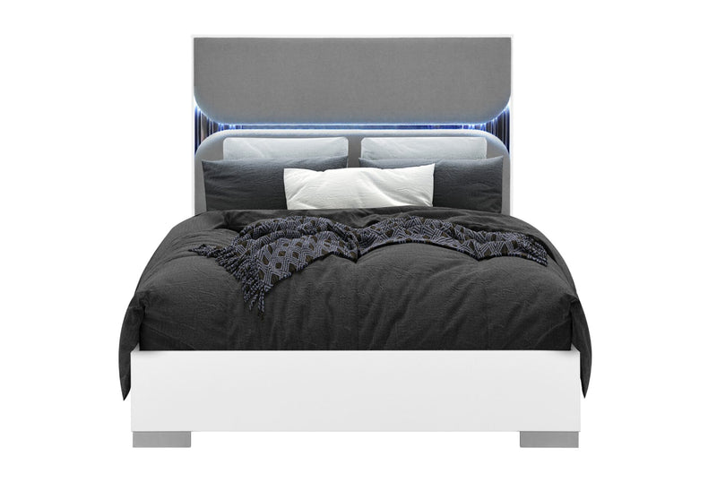 Talia White Bed With Led