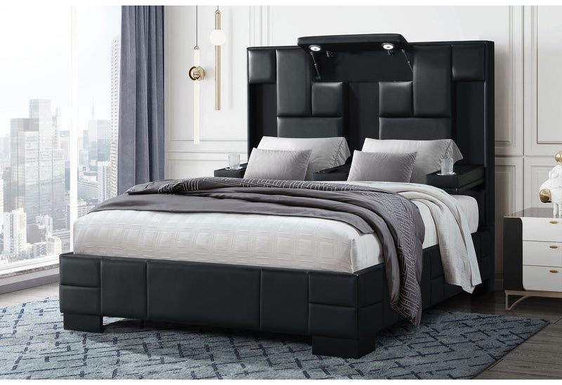 OSCAR BLACK QUEEN BED NO WOOD TRIM