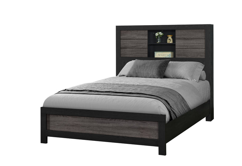 LISBON GREY/BLACK BOOKCASE FULL BED