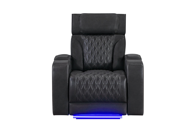 U8611 BLANCHE CHARCOAL POWER RECLINER WITH POWER HEADREST AND LED